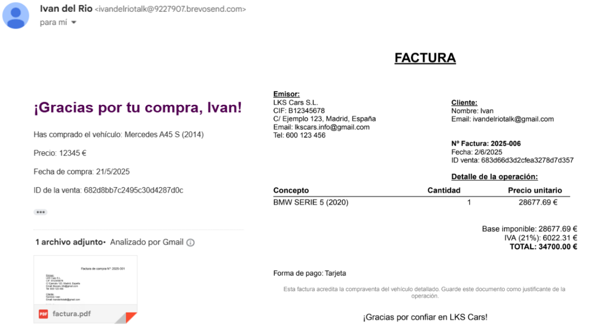 Correo de confirmación de compra