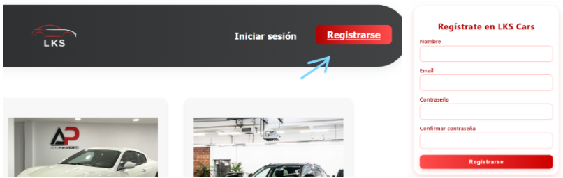 Pantalla de registro